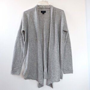 NEW J CREW 100% Cashmere Open Cardigan Sweater XS Heather Grey Gray